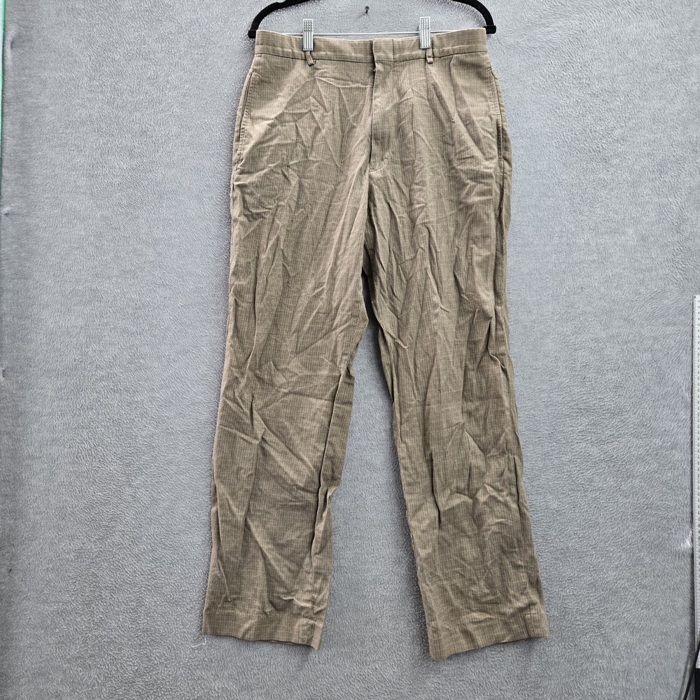 Polo Ralph Lauren Men Pants 32X30 Brown Dress Pants Check 29" Inseam Y2K